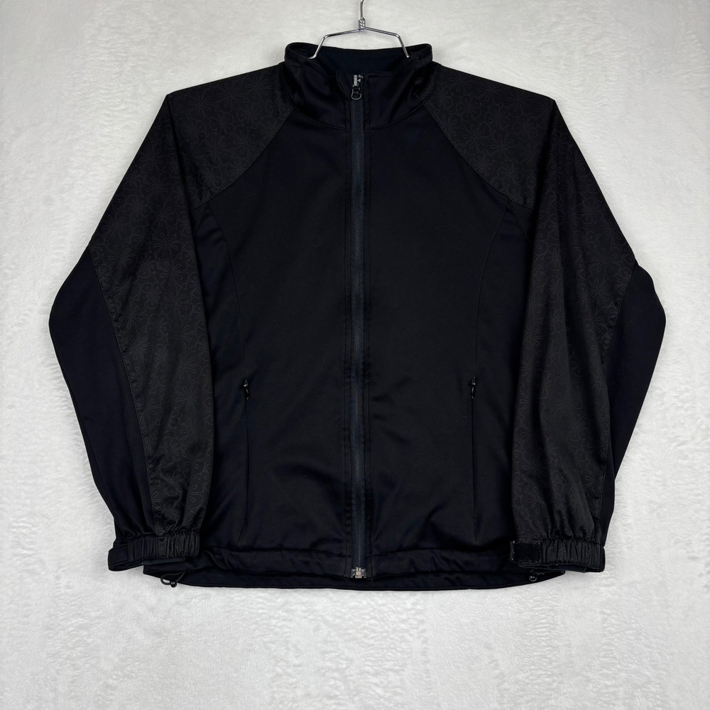 IllumiNite Reflective Running Jacket Womens Small Black Floral Full Zip